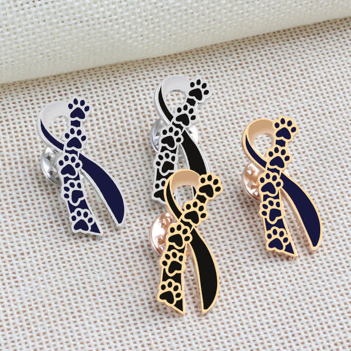 Broche en ruban avec empreinte de patte de chiot pour femme