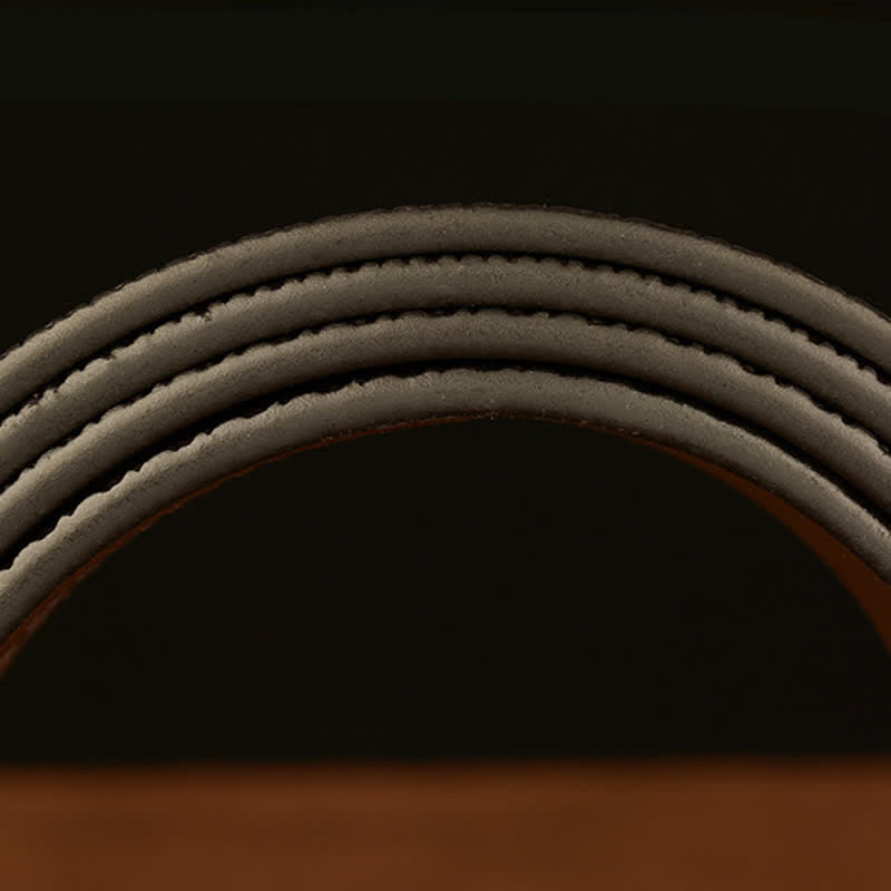 Ceinture en cuir à motif floral en relief avec boucle tigrée pour homme