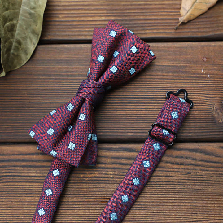 Nœud papillon à rayures florales pour homme