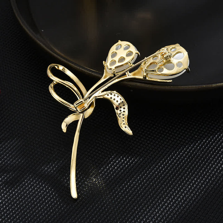 Broche exquise en perles de tulipe pour femme