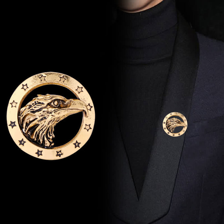Broche en forme de tête de faucon pour homme