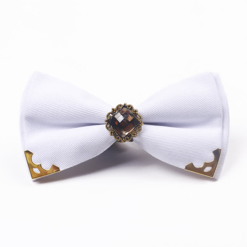 Nœud papillon en coton à bordure dorée pour homme