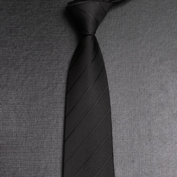 Cravate d'affaires en sergé de couleur foncée pour homme - Noir - image 3