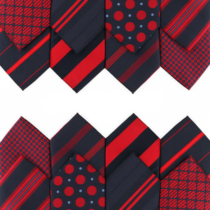 Cravate rayée pour homme de la série énergétique rouge et noire 