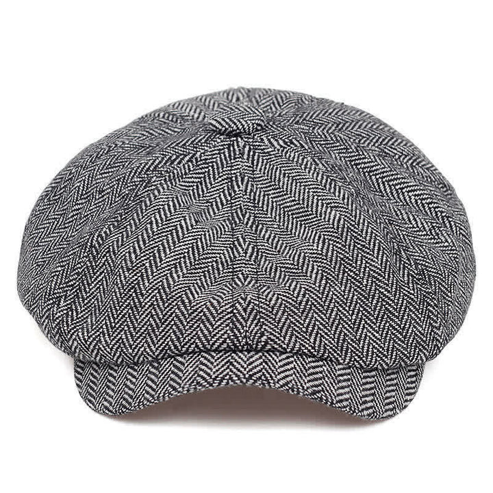 Béret octogonal à chevrons rétro - Gris - Réglable (environ 22"-24") - image 7