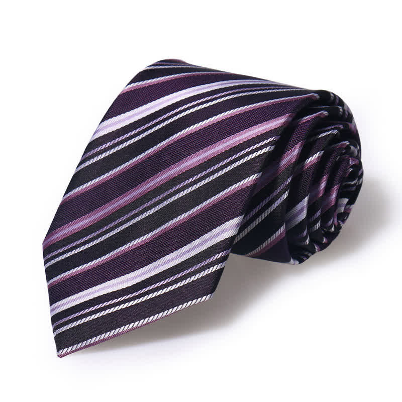 Cravate rayée pour hommes Academy Business - Violet - image 4