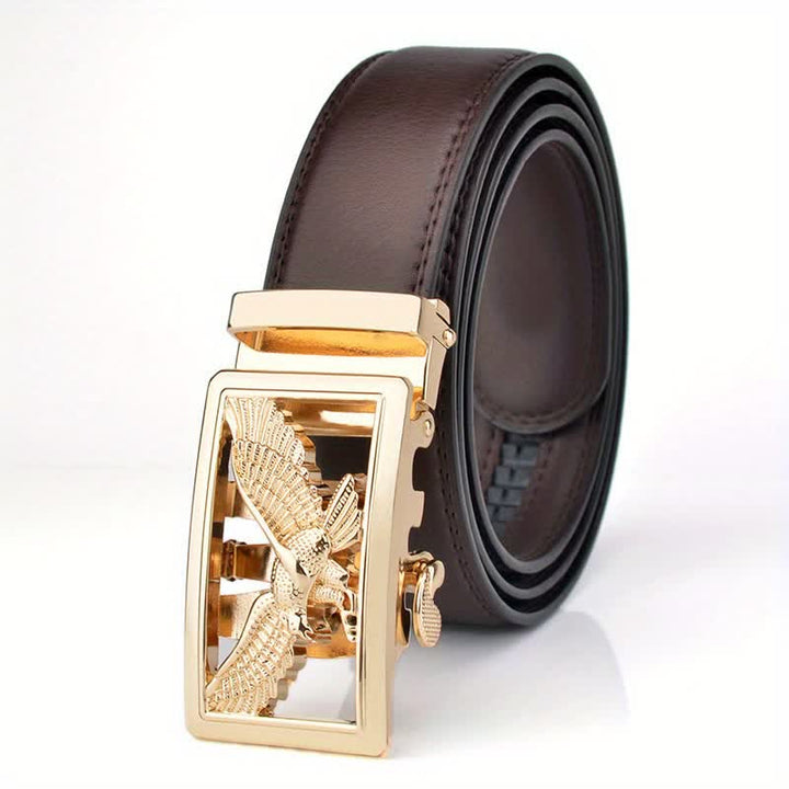 Ceinture en cuir pour homme avec décor d'aigle volant creux