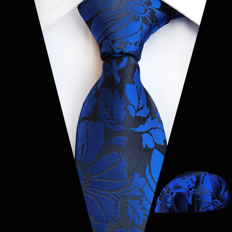 Lot de 2 cravates à motif floral pour homme avec feuilles de jardin