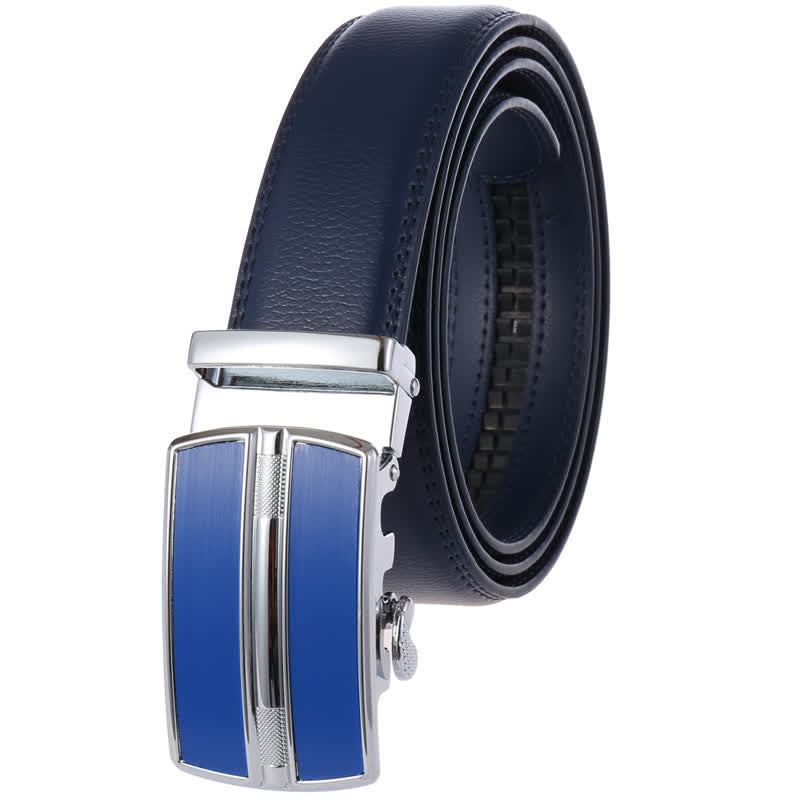 Ceinture en cuir à boucle automatique creuse simple pour homme