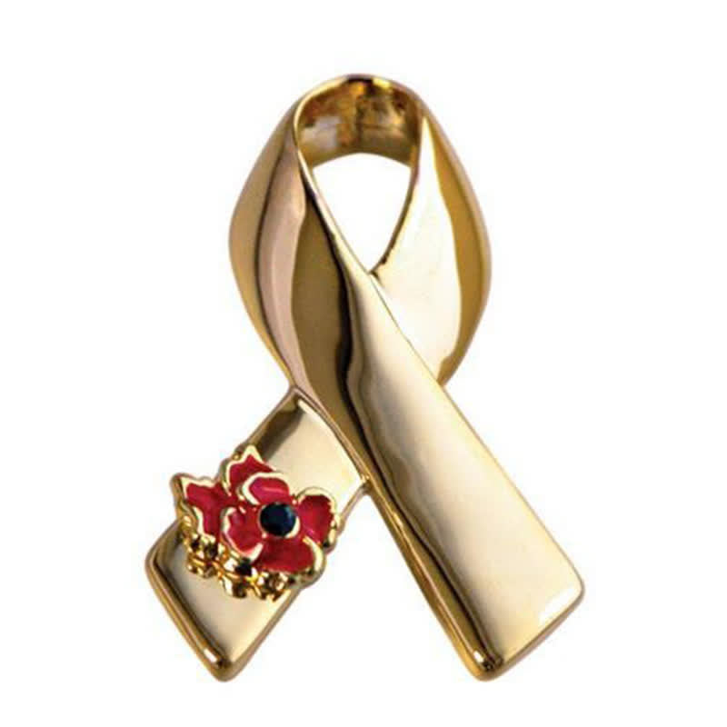 Broche coquelicot unisexe avec ruban de sensibilisation aux maladies