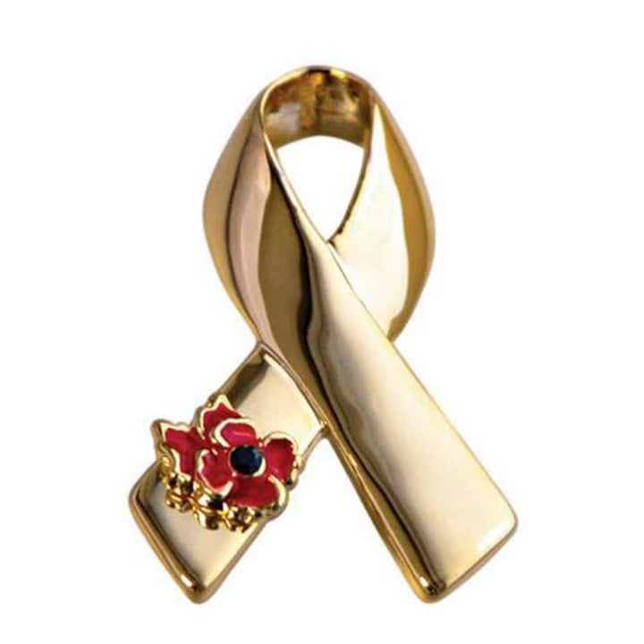 Broche coquelicot unisexe avec ruban de sensibilisation aux maladies