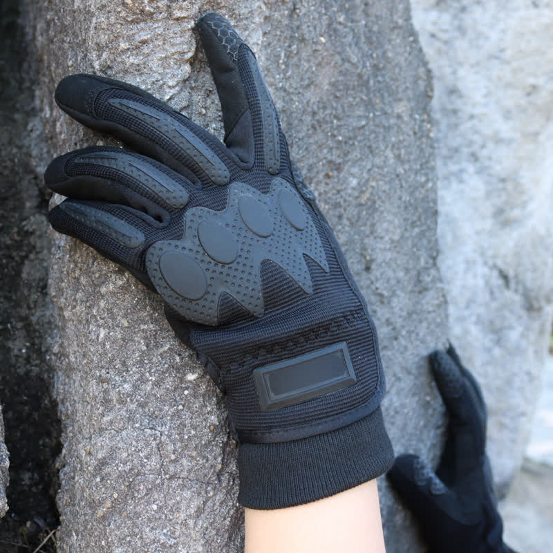 Gants tactiques noirs pour l'alpinisme en plein air, doigts longs