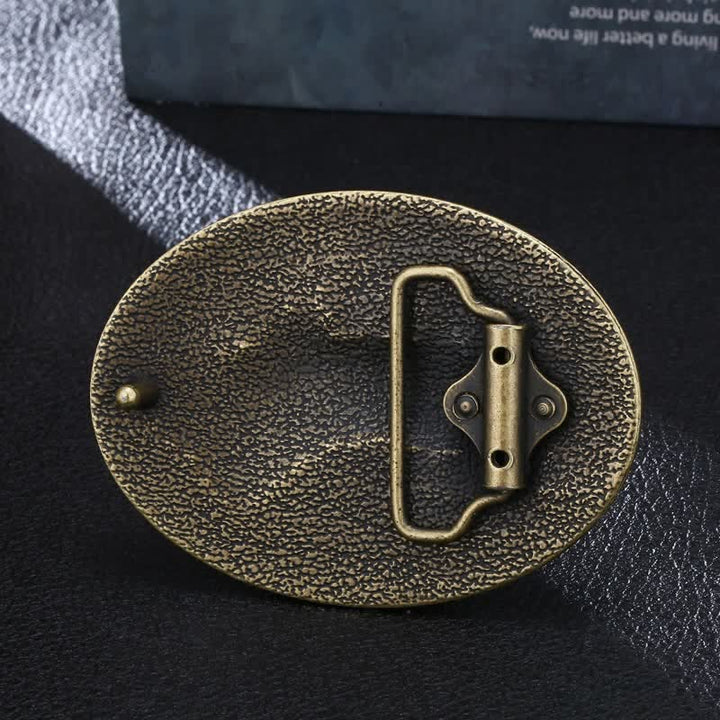 Ceinture en cuir à boucle pour homme avec drapeau américain et élan
