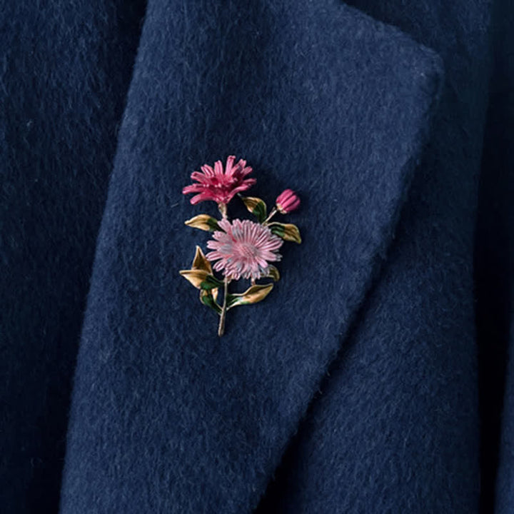 Broche créative à motif de marguerite florale pour femme