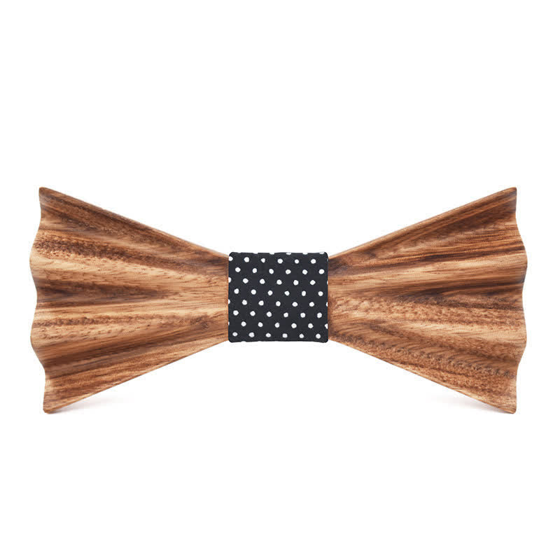 Nœud papillon en bois plié 3D stéréo marron pour homme