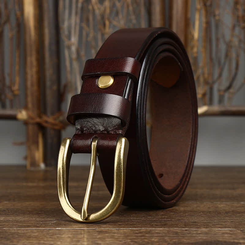 Ceinture décontractée en cuir lisse et brillant pour homme