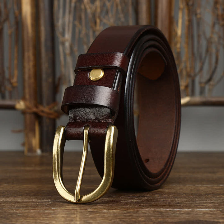 Ceinture décontractée en cuir lisse et brillant pour homme