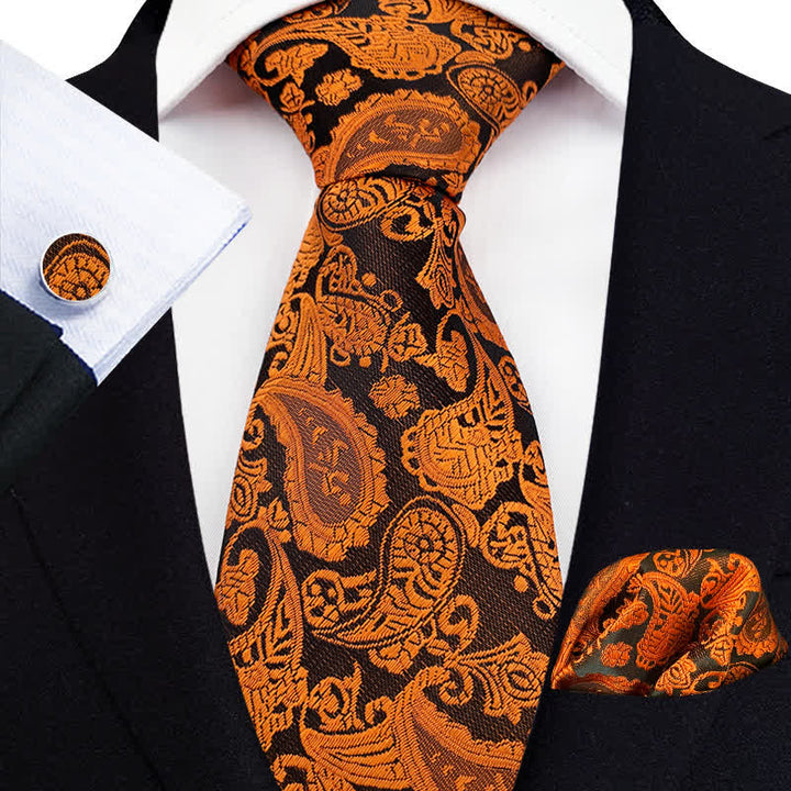 Ensemble de 3 cravates à motif cachemire exotique pour homme