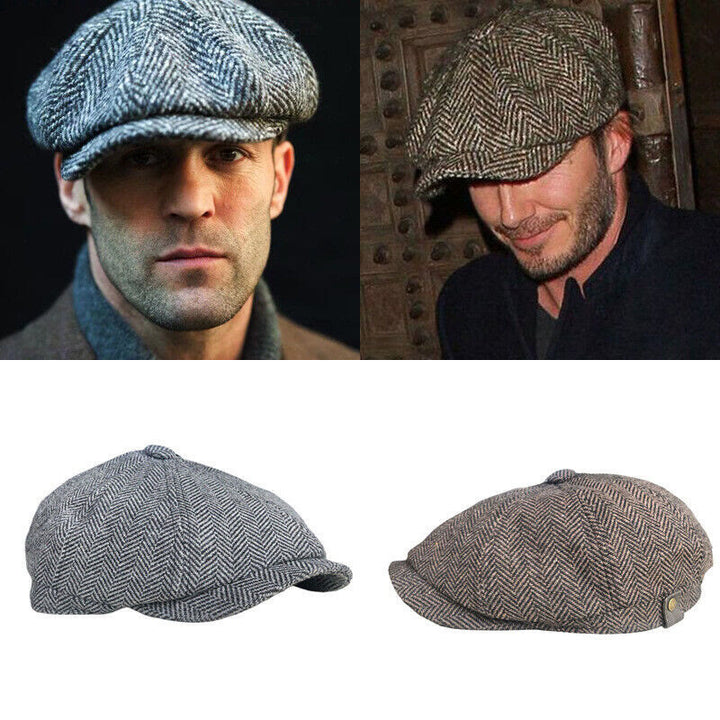 Béret octogonal en tweed d'artiste