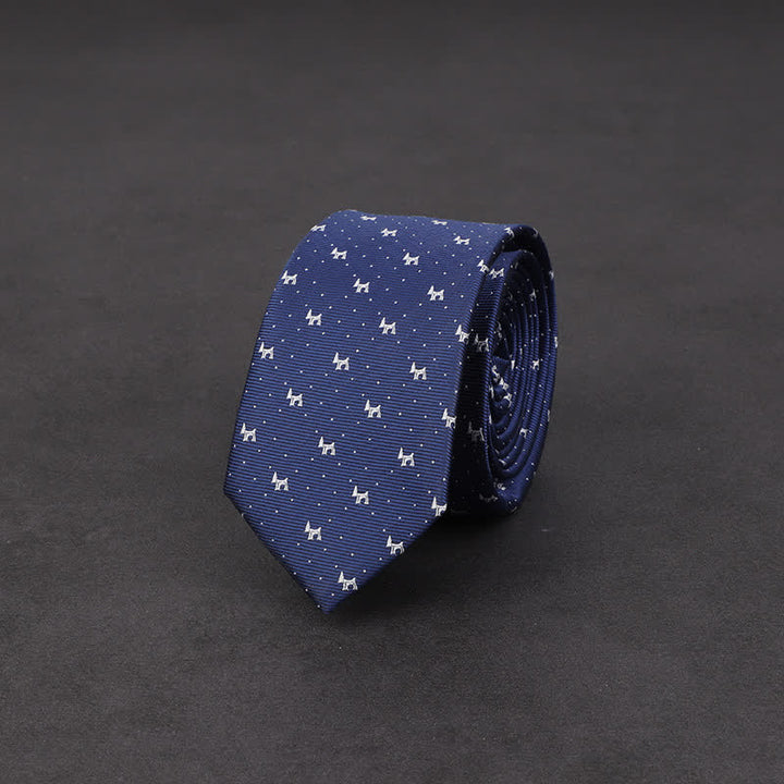 Cravate de soirée bleu marine pour homme avec chiot