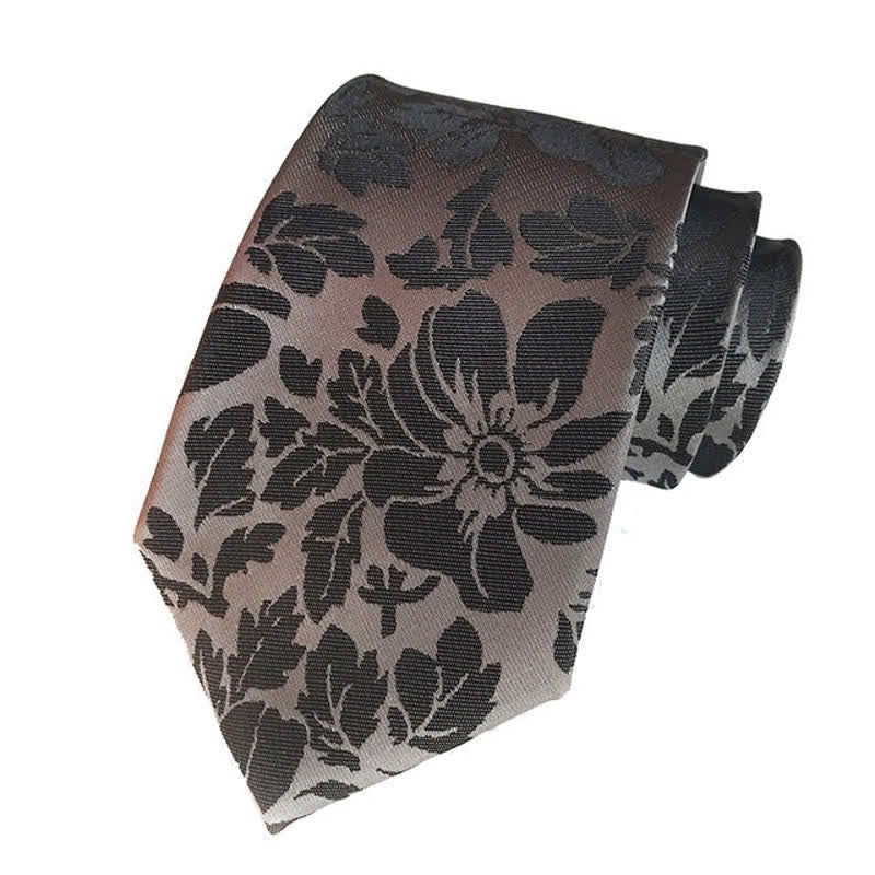Lot de 2 cravates à motif floral pour homme avec feuilles de jardin