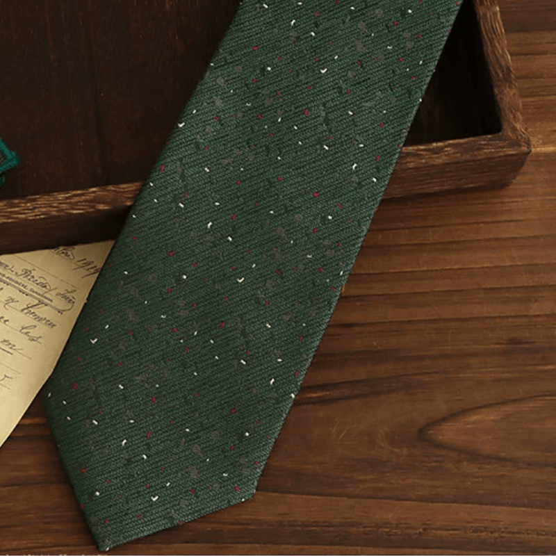 Cravate à pois multicolores vert forêt pour homme 