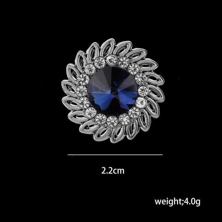 Broche en cristal pour homme avec fleur royale