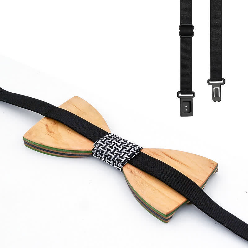 Lot de 2 nœuds papillon en bois éblouissants gravés au laser pour hommes