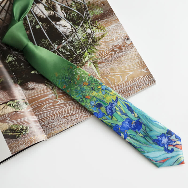 Cravate Iris pour homme avec impression à l'huile créative
