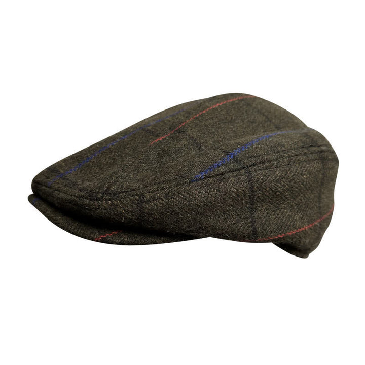 Casquette béret vintage à rayures bleu olive et orange