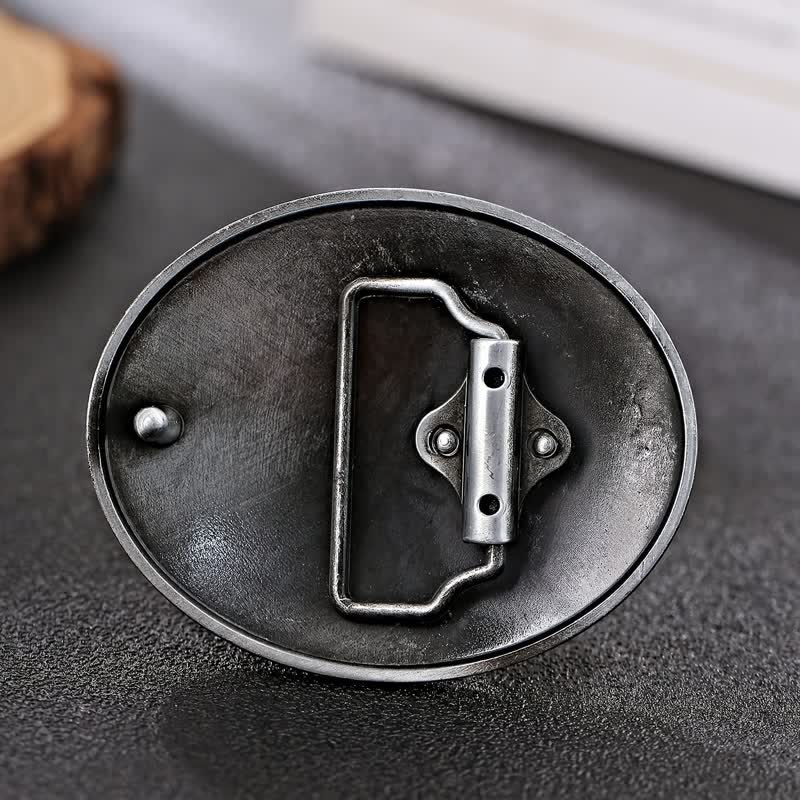 Ceinture en cuir à boucle drapeau américain pour homme avec motif cowboy