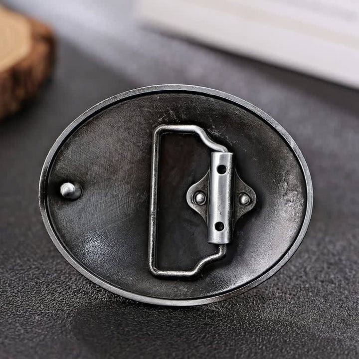 Ceinture en cuir à boucle drapeau américain pour homme avec motif cowboy