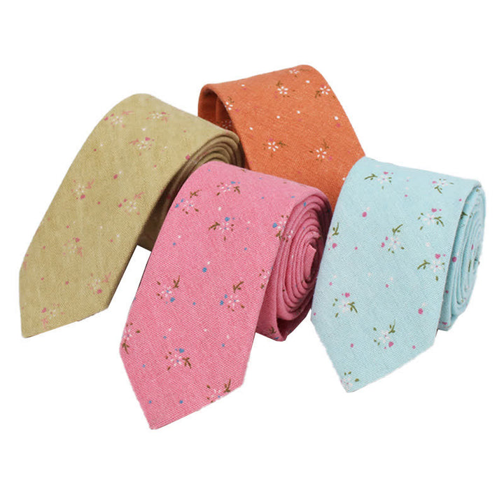 Cravate fine élégante à motif floral pour homme