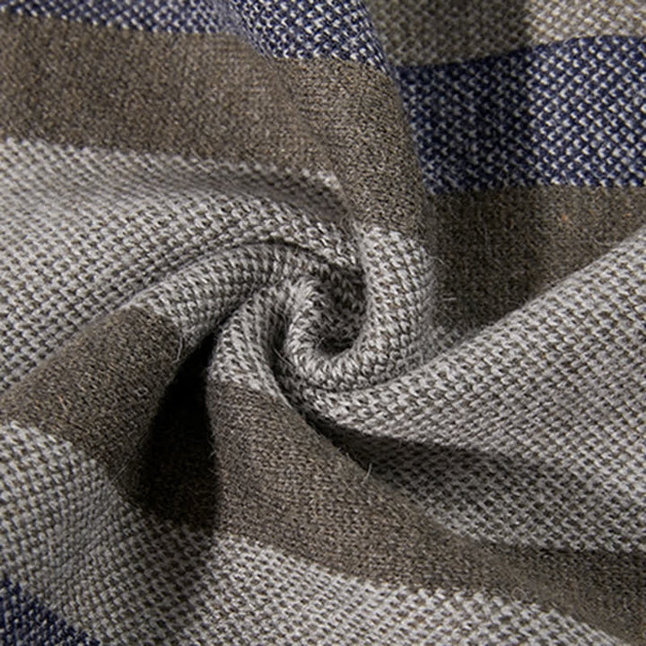 Écharpe d'hiver classique à rayures et carreaux pour homme