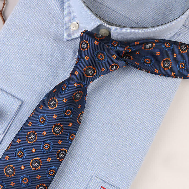 Cravate à motifs floraux géométriques vintage pour homme 