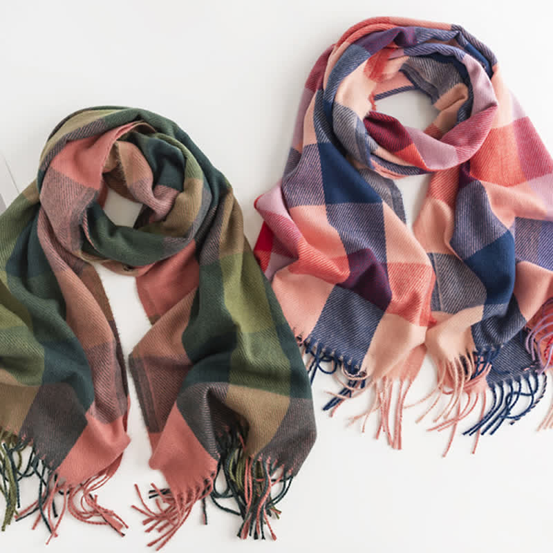 Écharpe à franges aux couleurs vives pour femme - image 3