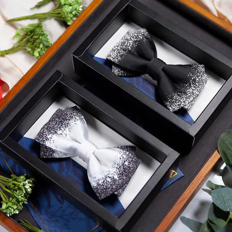 Nœud papillon pour homme, ciel nocturne resplendissant, noir et blanc