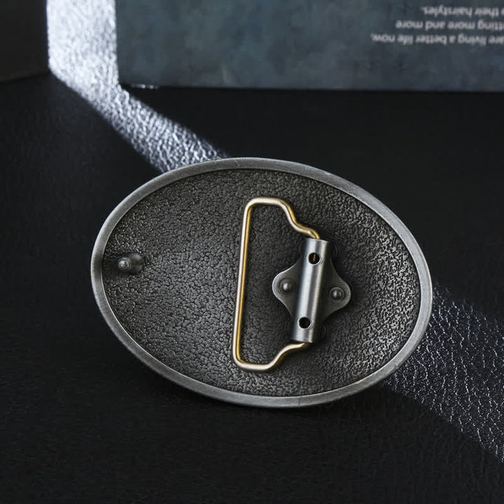 Ceinture en cuir western à boucle de cerf de combat sauvage pour homme