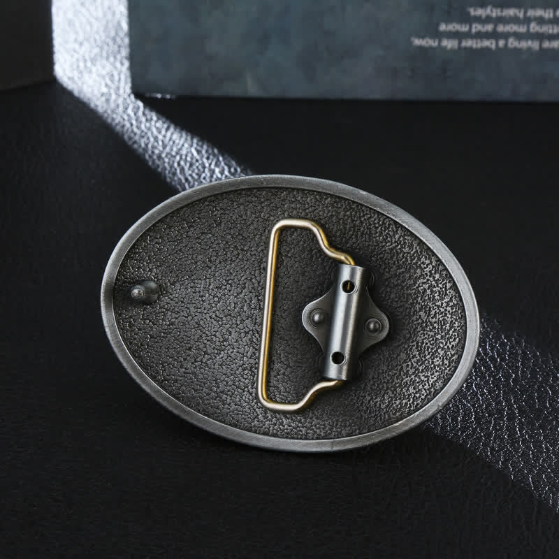 Ceinture en cuir à boucle florale gravée Soaring Eagle pour homme