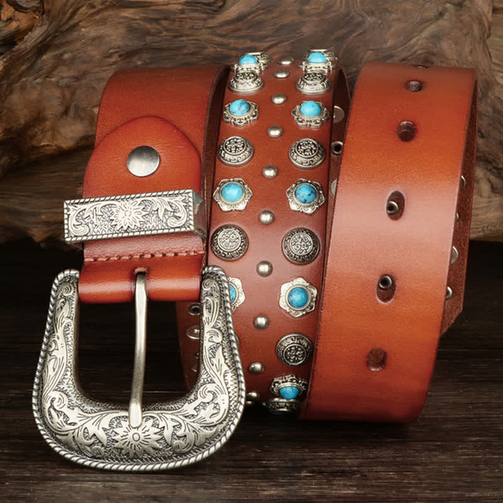 Ceinture unisexe luxueuse avec accents turquoise