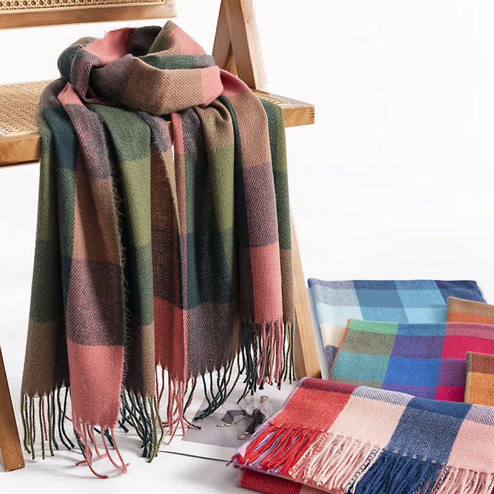 Écharpe à franges aux couleurs vives pour femme - image 0