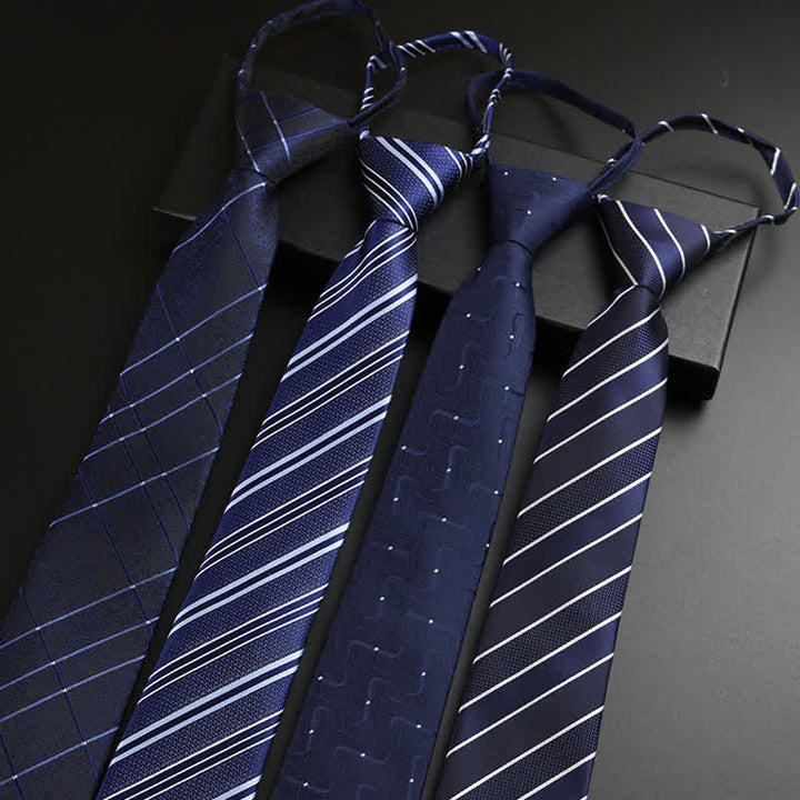 Cravate formelle à fermeture éclair bleu marine pour homme