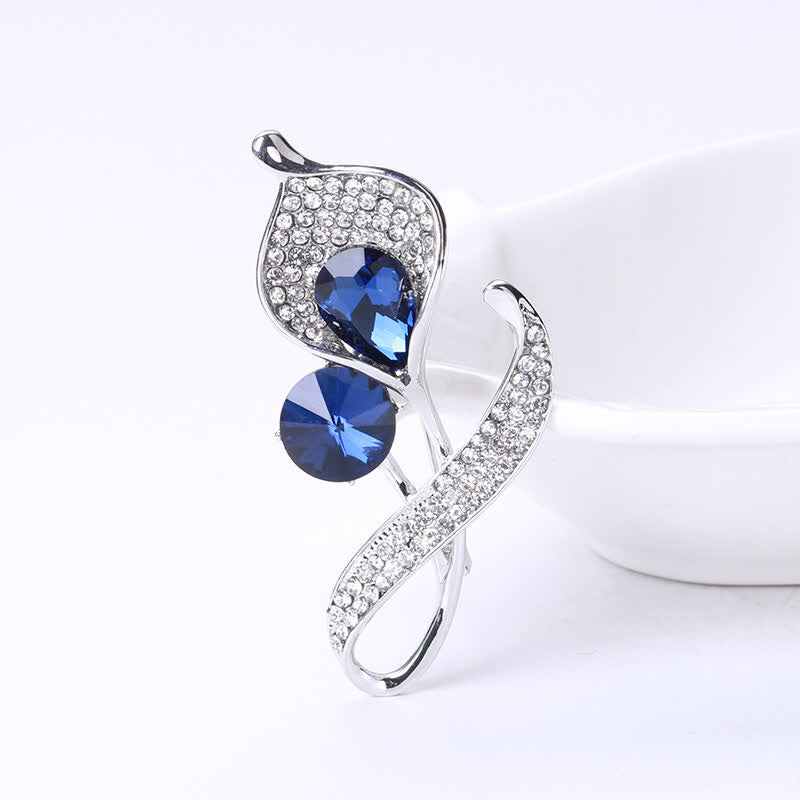 Broche florale bleue brillante pour femme
