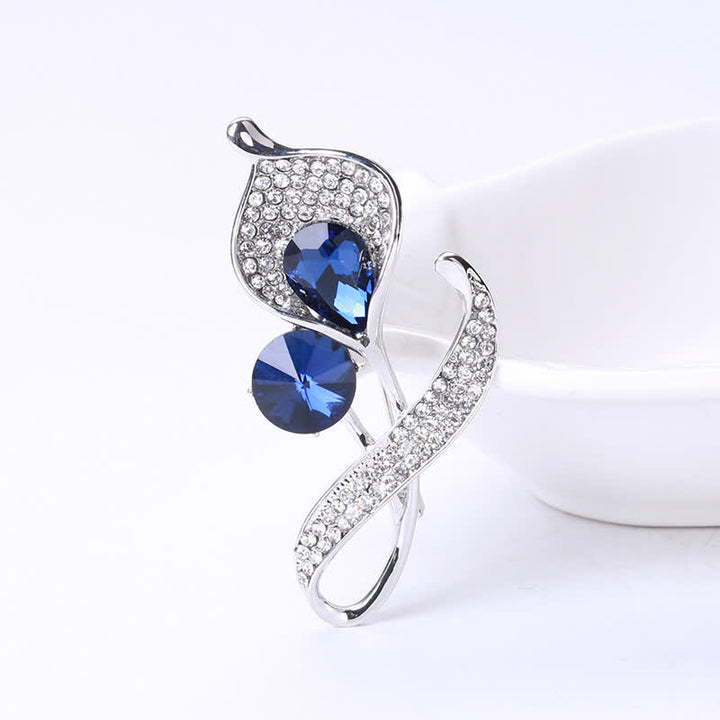 Broche florale bleue brillante pour femme