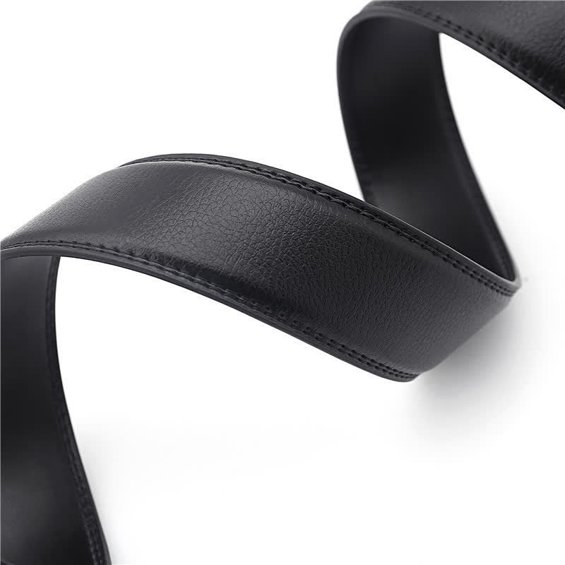 Ceinture en cuir à boucle automatique creuse simple pour homme