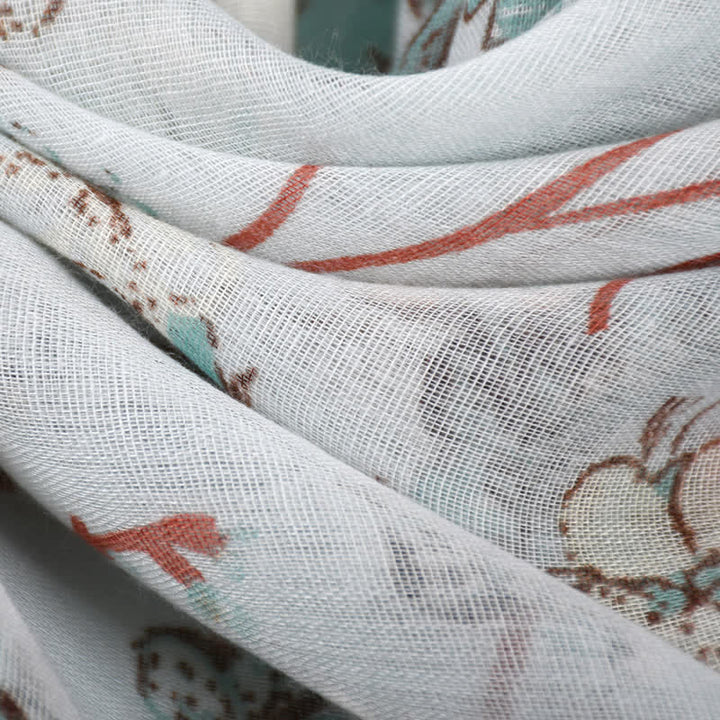 Écharpe longue enveloppante à imprimé floral vibrant et élégant pour femme