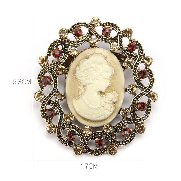 Broche camée rétro Century Queen pour femme