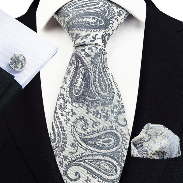 Ensemble de 3 cravates à motif cachemire exotique pour homme