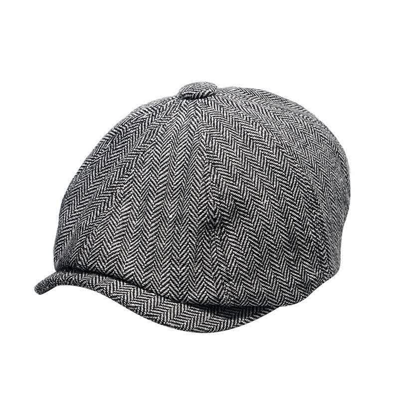 Casquette béret octogonale polyvalente à chevrons pour homme