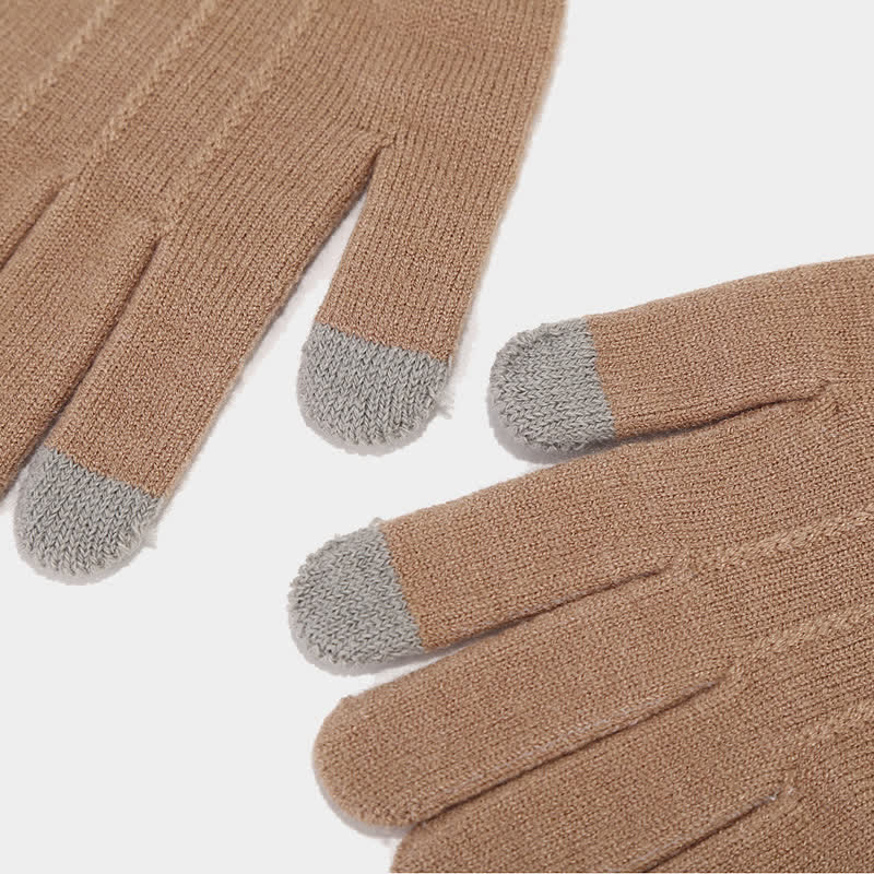 Ensemble de 3 pièces unisexe classique polyvalent avec bonnet, écharpe et gants